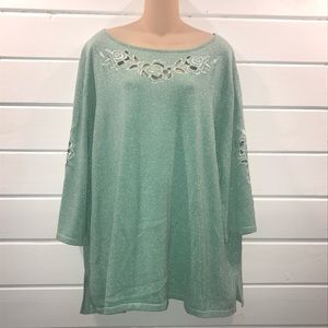 Mint green sparkle sweater
